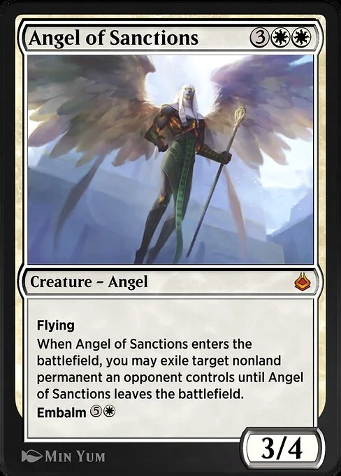 Angel of Sanctions, carta Magic di tipo Creature — Angel illustrata da Min Yum