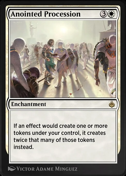 Anointed Procession, carta Magic di tipo Enchantment illustrata da Victor Adame Minguez