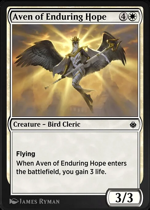 Aven of Enduring Hope, carta Magic di tipo Creature — Bird Cleric illustrata da James Ryman