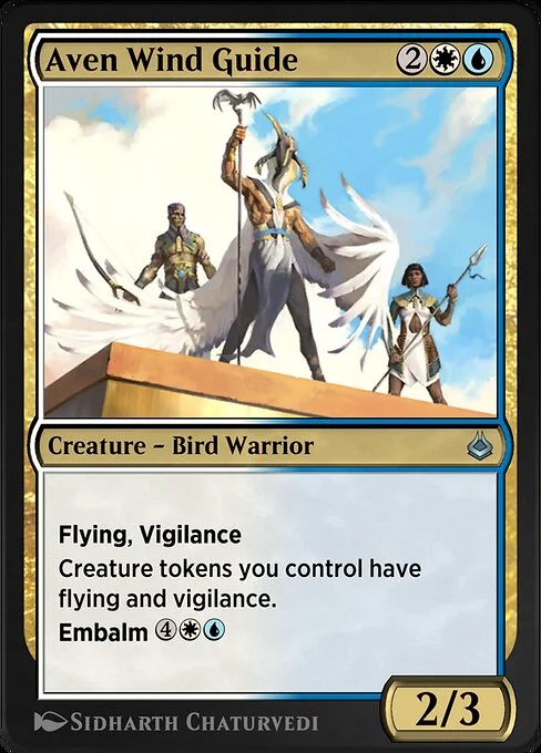 Aven Wind Guide, carta Magic di tipo Creature — Bird Warrior illustrata da Sidharth Chaturvedi