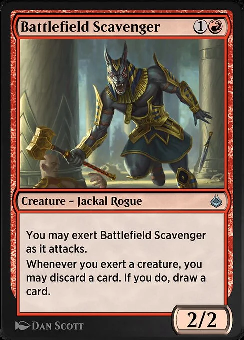 Battlefield Scavenger, carta Magic di tipo Creature — Jackal Rogue illustrata da Dan Murayama Scott