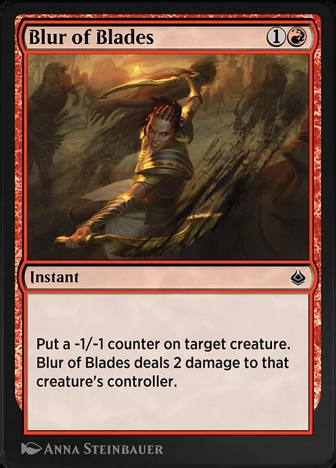 Blur of Blades, carta Magic di tipo Instant illustrata da Anna Steinbauer