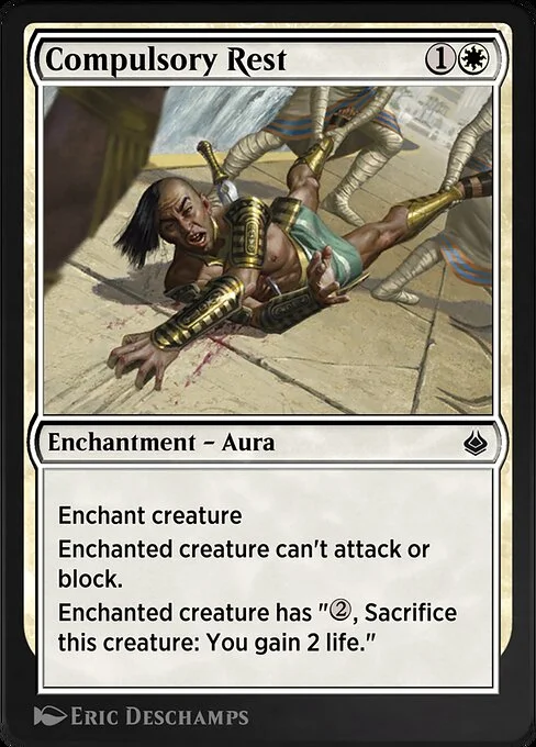 Compulsory Rest, carta Magic di tipo Enchantment — Aura illustrata da Eric Deschamps