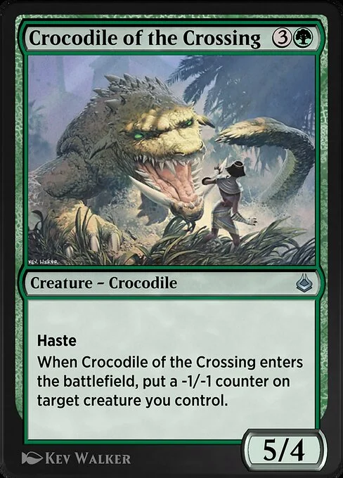 Crocodile of the Crossing, carta Magic di tipo Creature — Crocodile illustrata da Kev Walker