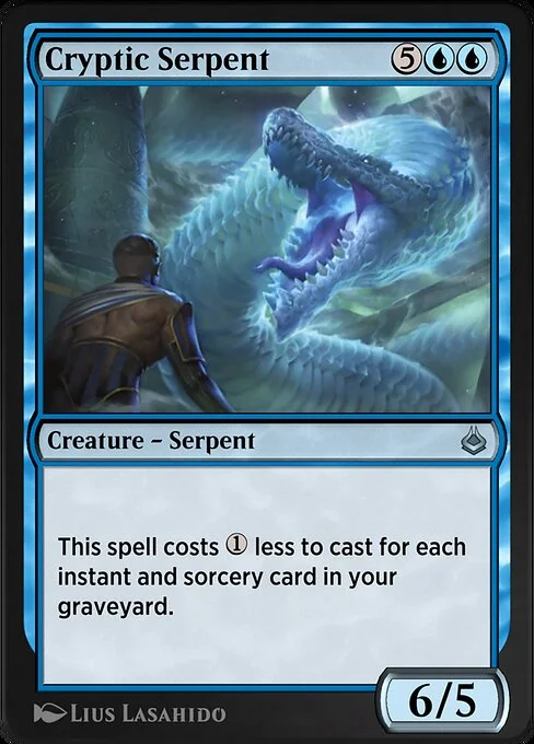 Cryptic Serpent, carta Magic di tipo Creature — Serpent illustrata da Lius Lasahido