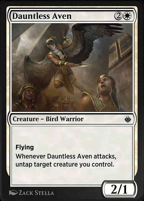 Dauntless Aven, carta Magic di tipo Creature — Bird Warrior illustrata da Zack Stella