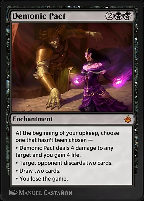 Demonic Pact, carta Magic di tipo Enchantment illustrata da Manuel Castañón