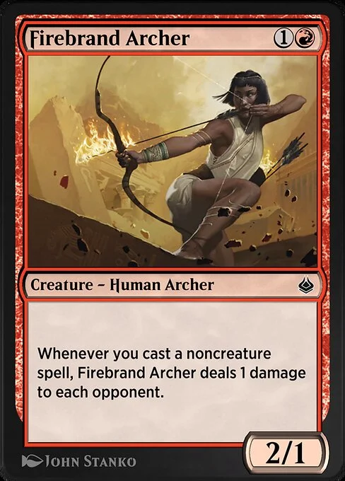 Firebrand Archer, carta Magic di tipo Creature — Human Archer illustrata da John Stanko