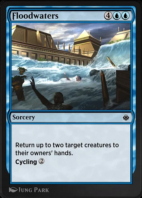 Floodwaters, carta Magic di tipo Sorcery illustrata da Jung Park