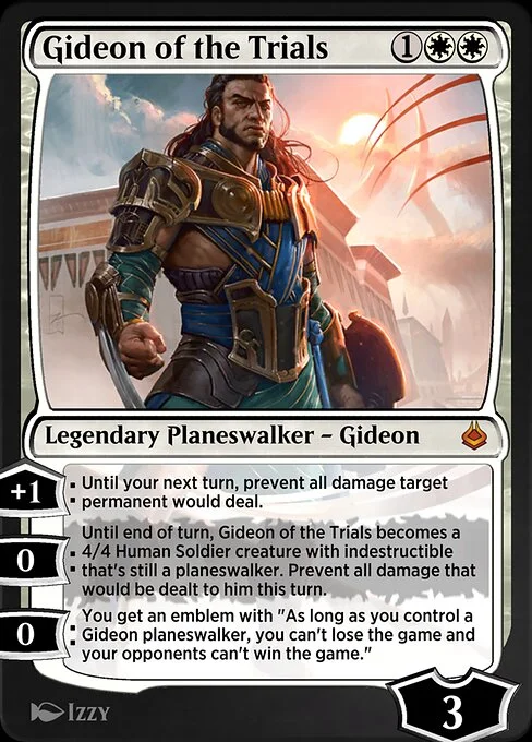 Gideon of the Trials, carta Magic di tipo Legendary Planeswalker — Gideon illustrata da Izzy