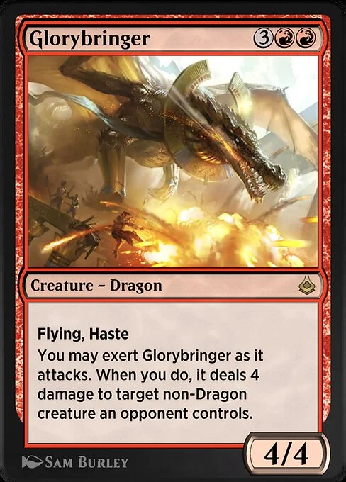 Glorybringer, carta Magic di tipo Creature — Dragon illustrata da Sam Burley