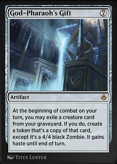 God-Pharaoh's Gift, carta Magic di tipo Artifact illustrata da Titus Lunter
