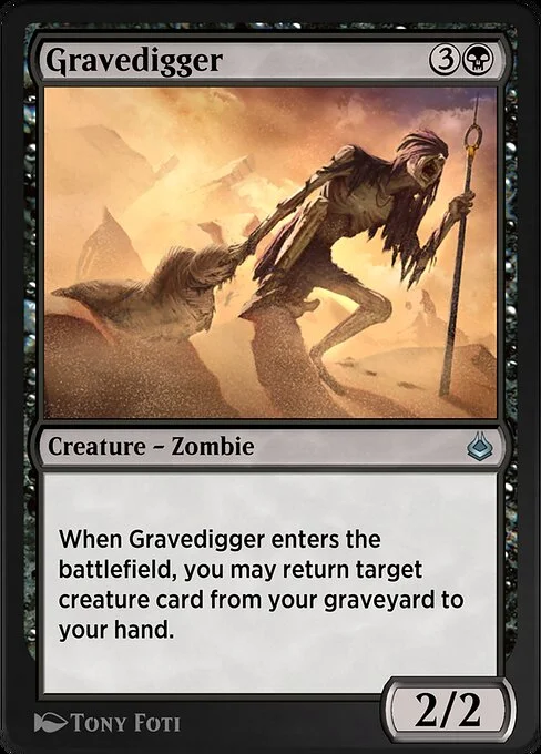 Gravedigger, carta Magic di tipo Creature — Zombie illustrata da Tony Foti