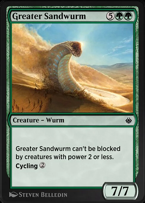 Greater Sandwurm, carta Magic di tipo Creature — Wurm illustrata da Steven Belledin