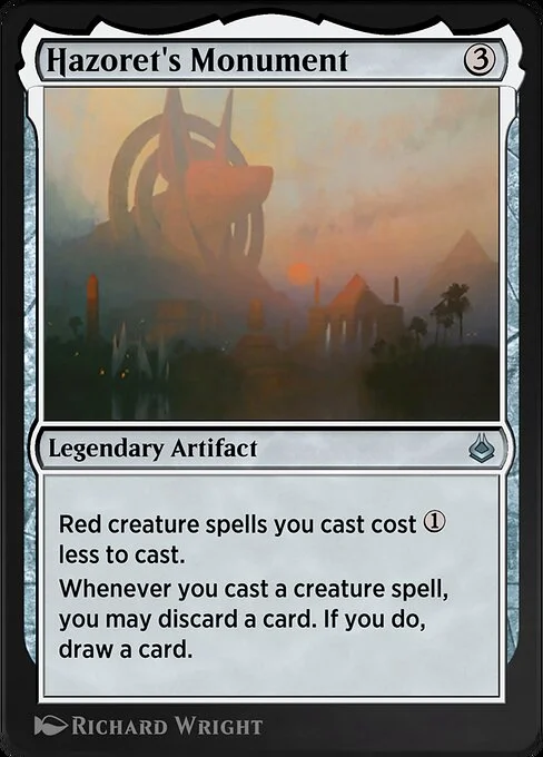 Hazoret's Monument, carta Magic di tipo Legendary Artifact illustrata da Richard Wright