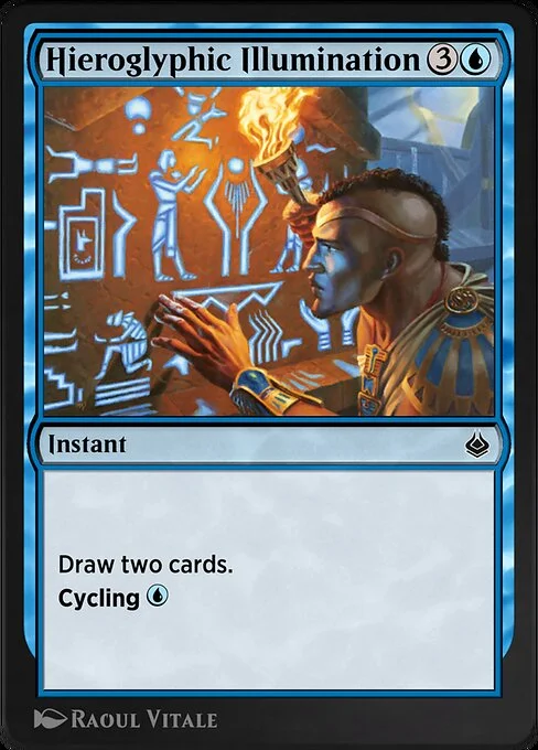 Hieroglyphic Illumination, carta Magic di tipo Instant illustrata da Raoul Vitale