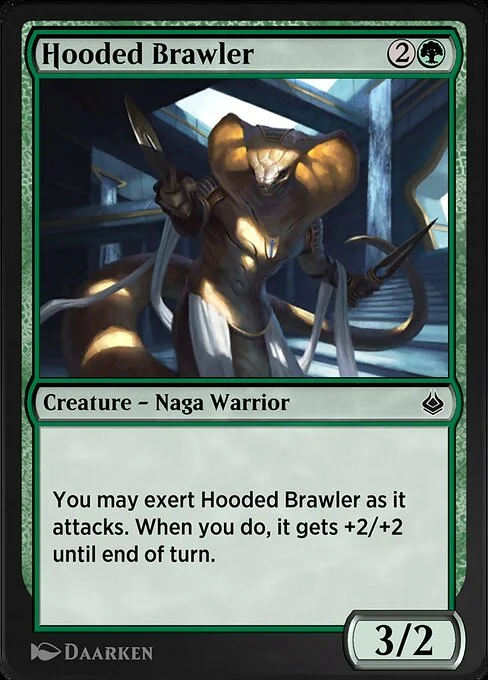 Hooded Brawler, carta Magic di tipo Creature — Snake Warrior illustrata da Daarken