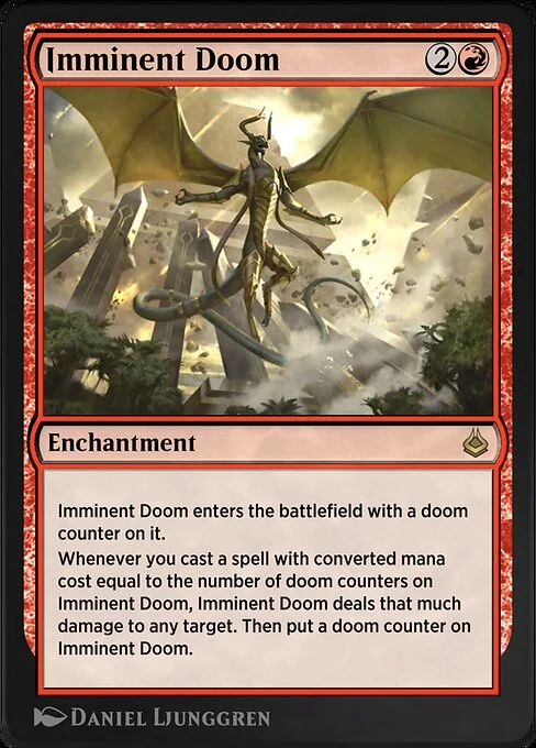 Imminent Doom, carta Magic di tipo Enchantment illustrata da Daniel Ljunggren