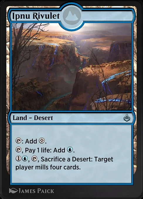Ipnu Rivulet, carta Magic di tipo Land — Desert illustrata da James Paick
