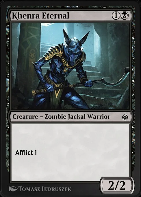 Khenra Eternal, carta Magic di tipo Creature — Zombie Jackal Warrior illustrata da Tomasz Jedruszek