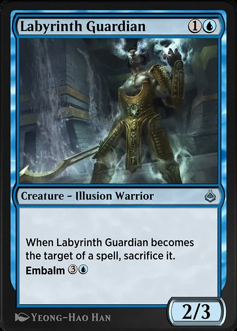 Labyrinth Guardian, carta Magic di tipo Creature — Illusion Warrior illustrata da Yeong-Hao Han