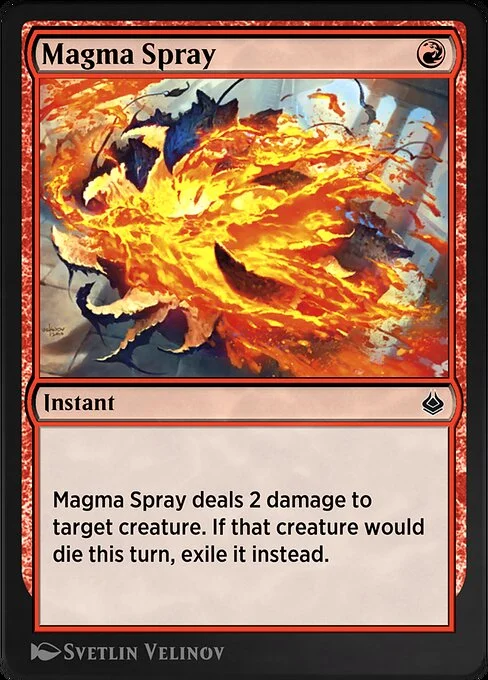 Magma Spray, carta Magic di tipo Instant illustrata da Svetlin Velinov