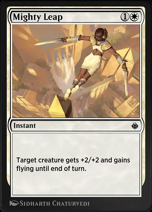 Mighty Leap, carta Magic di tipo Instant illustrata da Sidharth Chaturvedi