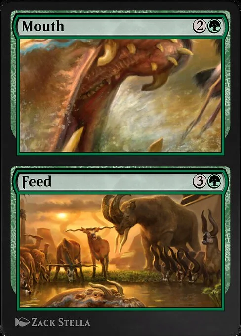 Mouth // Feed, carta Magic di tipo Sorcery // Sorcery illustrata da Zack Stella