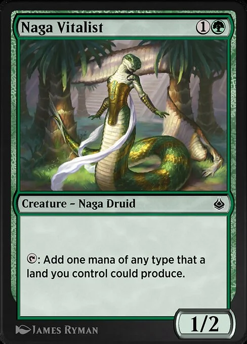 Naga Vitalist, carta Magic di tipo Creature — Snake Druid illustrata da James Ryman