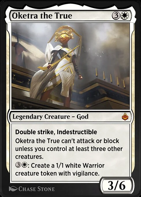 Oketra the True, carta Magic di tipo Legendary Creature — God illustrata da Chase Stone