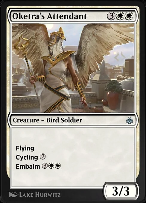 Oketra's Attendant, carta Magic di tipo Creature — Bird Soldier illustrata da Lake Hurwitz