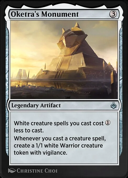 Oketra's Monument, carta Magic di tipo Legendary Artifact illustrata da Christine Choi