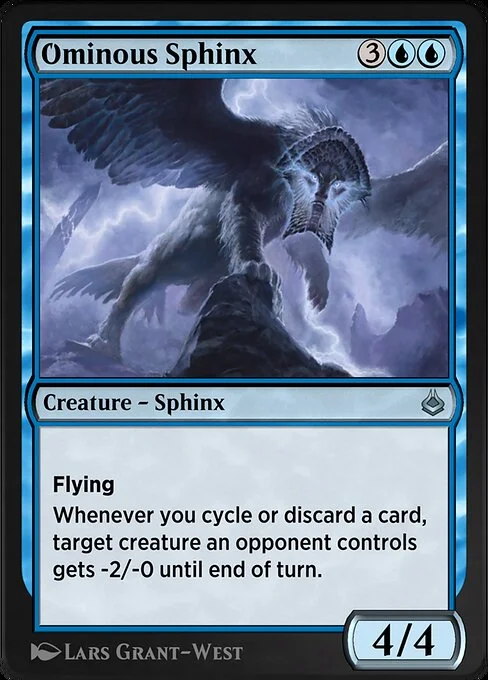Ominous Sphinx, carta Magic di tipo Creature — Sphinx illustrata da Lars Grant-West
