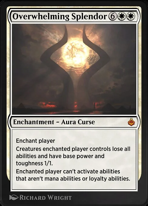 Overwhelming Splendor, carta Magic di tipo Enchantment — Aura Curse illustrata da Richard Wright