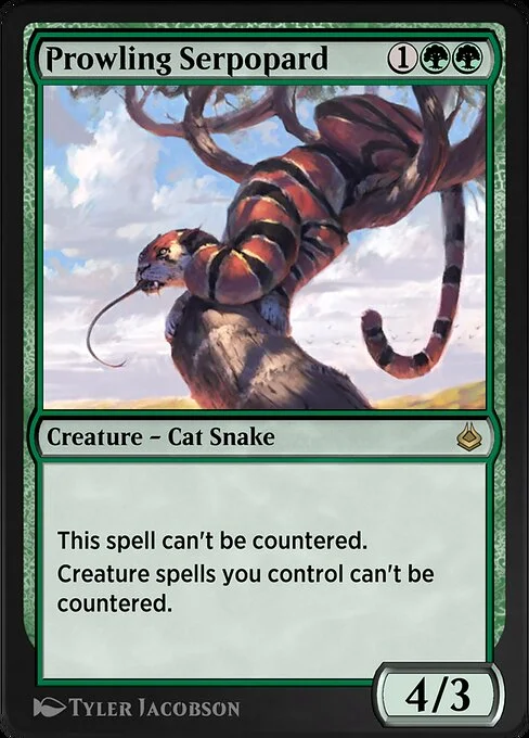 Prowling Serpopard, carta Magic di tipo Creature — Cat Snake illustrata da Tyler Jacobson