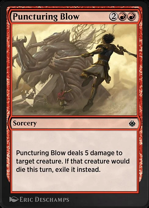 Puncturing Blow, carta Magic di tipo Sorcery illustrata da Eric Deschamps