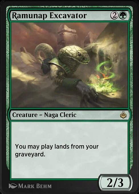 Ramunap Excavator, carta Magic di tipo Creature — Snake Cleric illustrata da Mark Behm