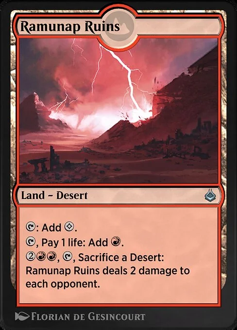Ramunap Ruins, carta Magic di tipo Land — Desert illustrata da Florian de Gesincourt