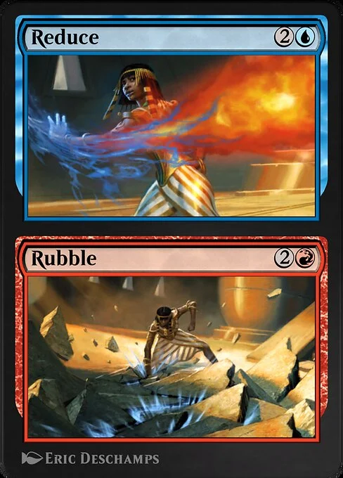 Reduce // Rubble, carta Magic di tipo Instant // Sorcery illustrata da Eric Deschamps