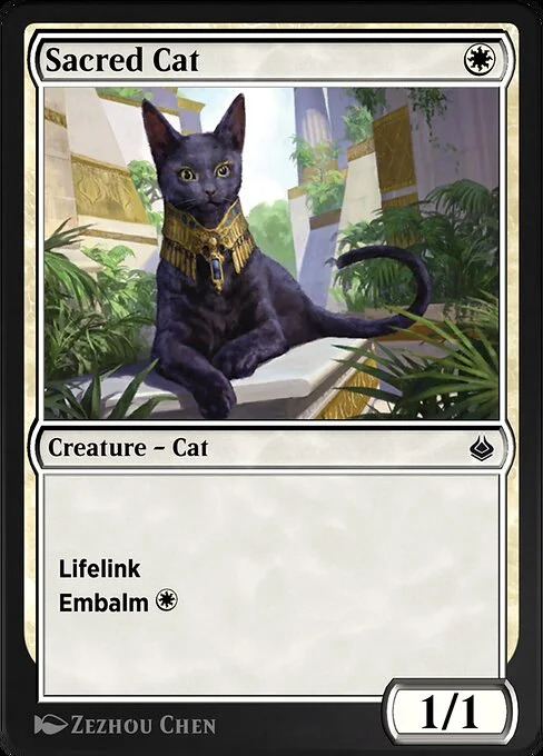 Sacred Cat, carta Magic di tipo Creature — Cat illustrata da Zezhou Chen