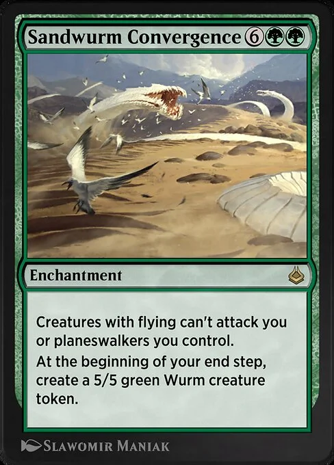Sandwurm Convergence, carta Magic di tipo Enchantment illustrata da Slawomir Maniak