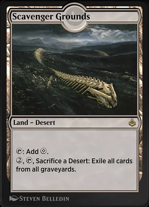 Scavenger Grounds, carta Magic di tipo Land — Desert illustrata da Steven Belledin