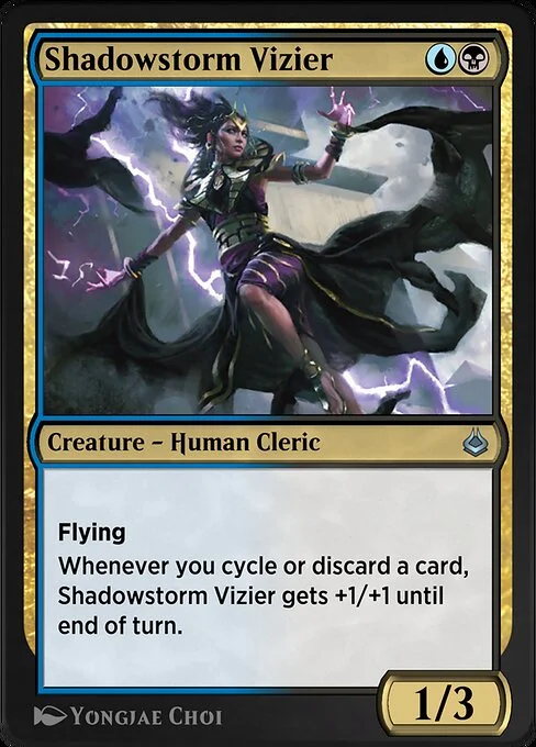 Shadowstorm Vizier, carta Magic di tipo Creature — Human Cleric illustrata da Yongjae Choi