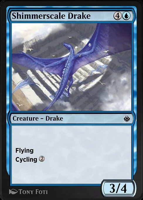 Shimmerscale Drake, carta Magic di tipo Creature — Drake illustrata da Tony Foti