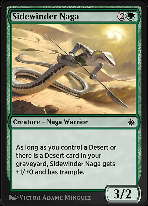Sidewinder Naga, carta Magic di tipo Creature — Snake Warrior illustrata da Victor Adame Minguez