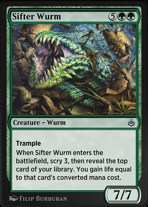 Sifter Wurm, carta Magic di tipo Creature — Wurm illustrata da Filip Burburan