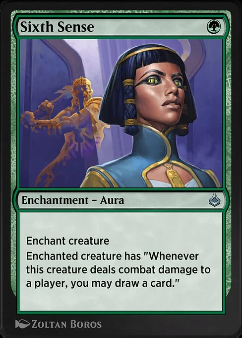 Sixth Sense, carta Magic di tipo Enchantment — Aura illustrata da Zoltan Boros