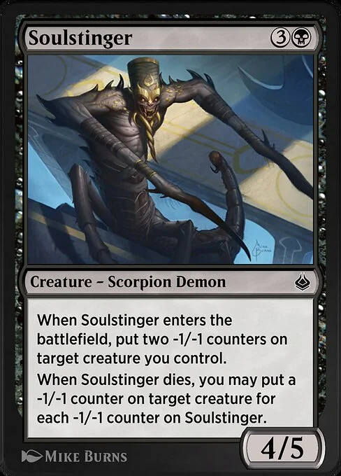 Soulstinger, carta Magic di tipo Creature — Scorpion Demon illustrata da Mike Burns