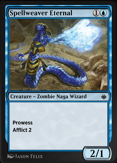 Spellweaver Eternal, carta Magic di tipo Creature — Zombie Snake Wizard illustrata da Jason Felix