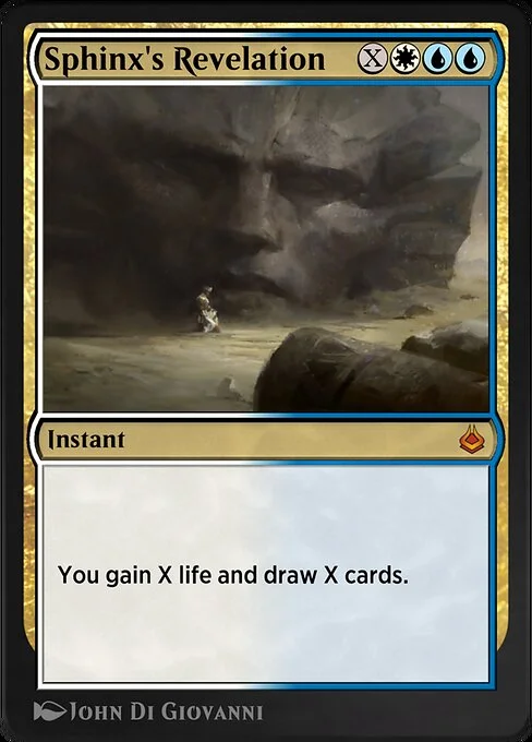Sphinx's Revelation, carta Magic di tipo Instant illustrata da John Di Giovanni